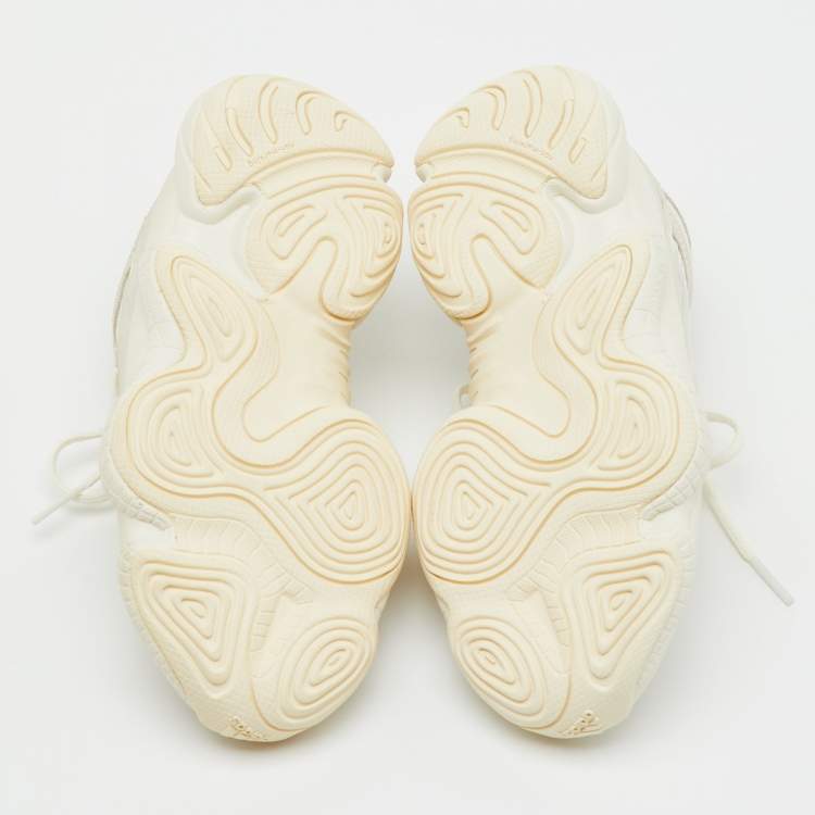 Pre Owned Yeezy x Adidas White Mesh, Suede and Leather Yeezy 500 Bone White (Kids) Sneakers Size 30