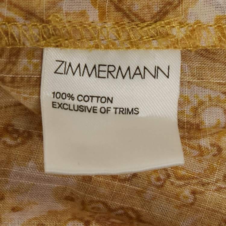 Pre Owned Zimmermann Kids Yellow Paisley Print Cotton Dress 8 Yrs 