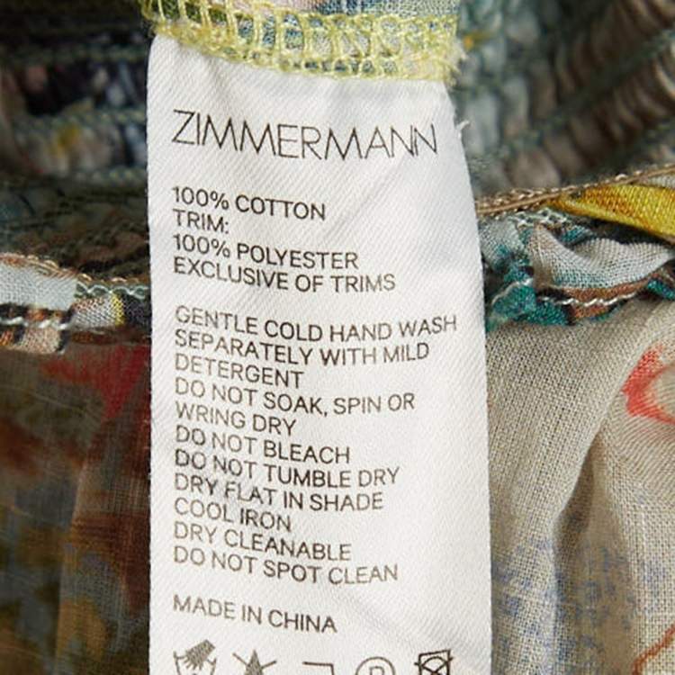 Pre Owned Zimmermann Multicolor Printed Cotton Tiered Dress (10 Yrs)