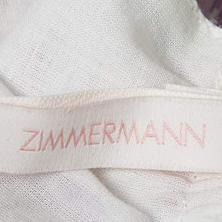 Pre Owned Zimmermann White Floral Printed Cotton Dress (10 Yrs)
