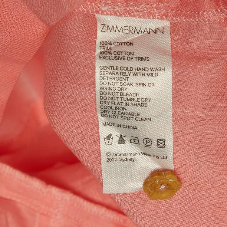 Pre Owned Zimmermann Pink Cotton Playsuit (10 Yrs)
