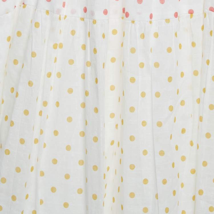 Pre Owned Zimmermann White/Multicolor Polka-Dot Print Cotton Dress (10 Yrs)