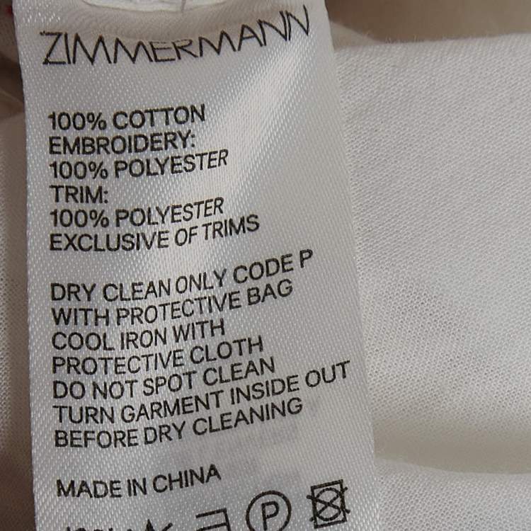Pre Owned Zimmermann White Embroidered Cotton Dress (10 Yrs)