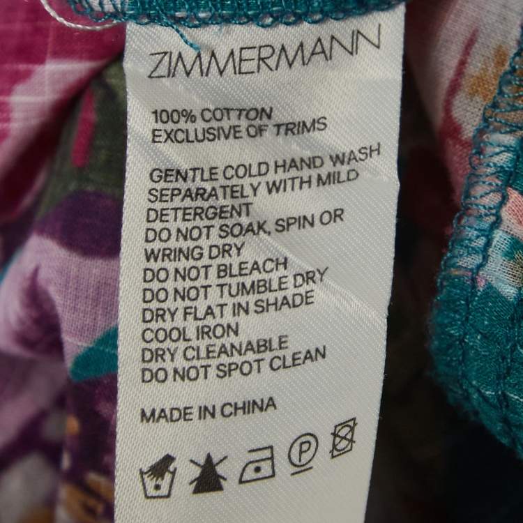 Pre Owned Zimmermann Green/Multicolor Floral Printed Cotton Dress (10 Yrs)