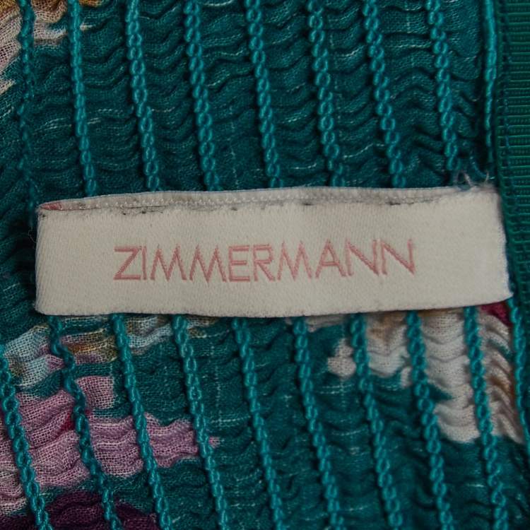 Pre Owned Zimmermann Green/Multicolor Floral Printed Cotton Dress (10 Yrs)