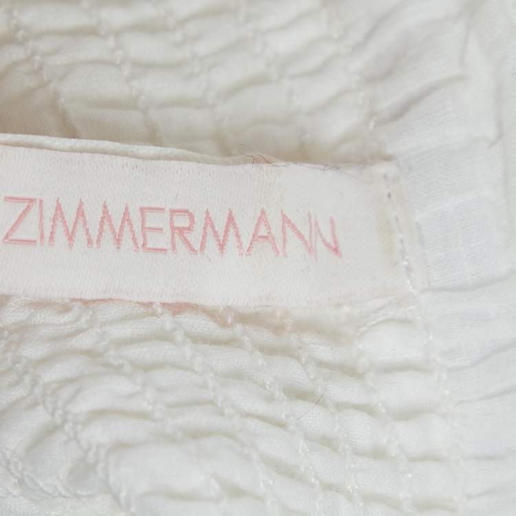 Pre Owned Zimmermann White Heart Embroidered Cotton Dress (10 Yrs)