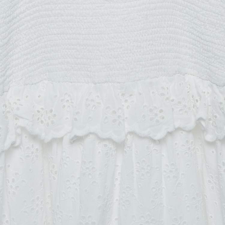 Pre Owned Zimmermann White Eyelet Cotton Dress (10 Yrs)