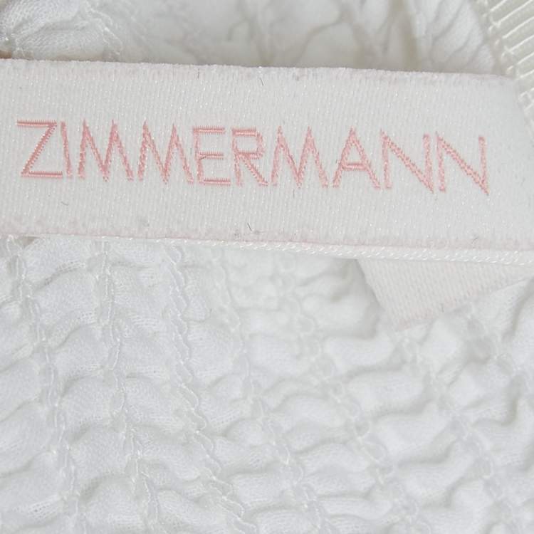 Pre Owned Zimmermann White Eyelet Cotton Dress (10 Yrs)