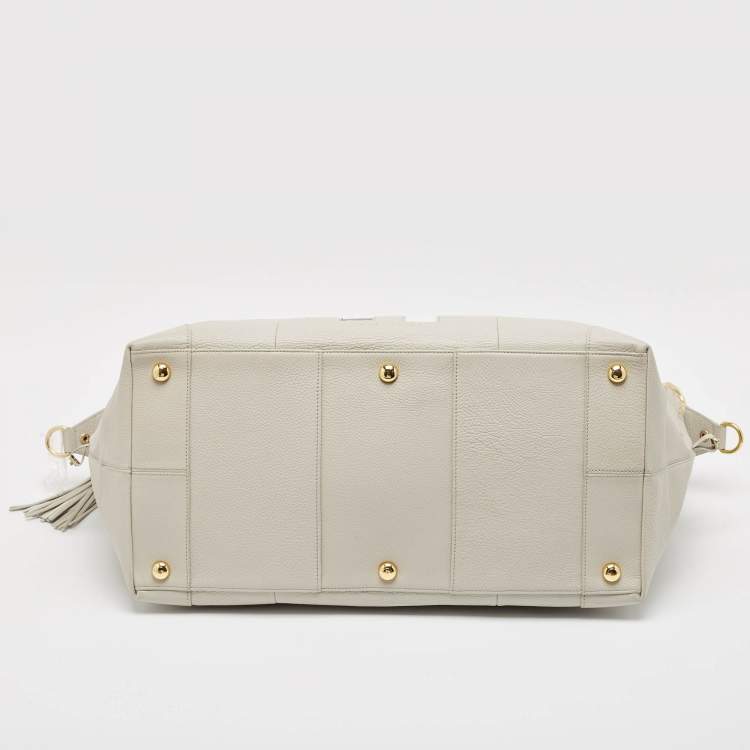 Pre Owned 3.1 Phillip Lim Grey Leather Stripe Duffel Bags