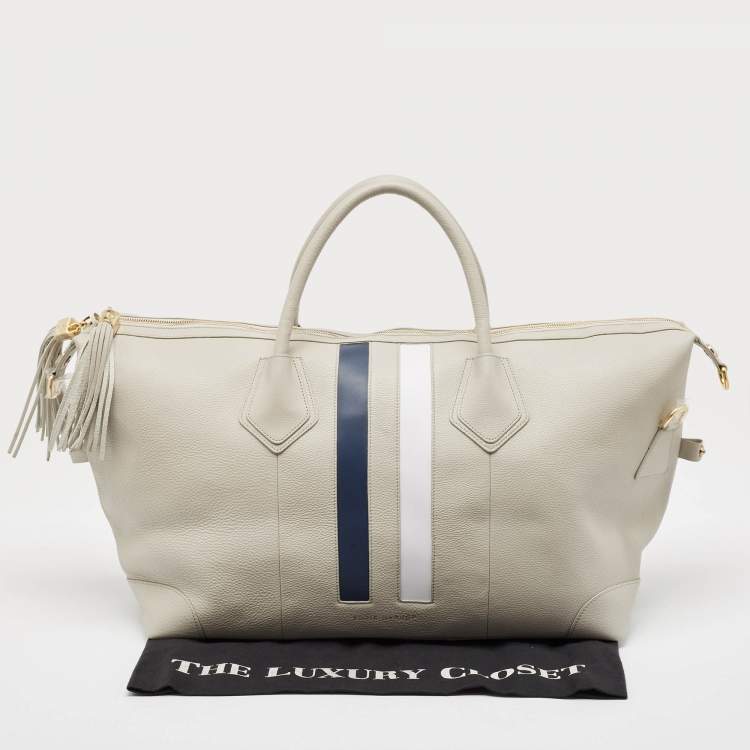 Pre Owned 3.1 Phillip Lim Grey Leather Stripe Duffel Bags