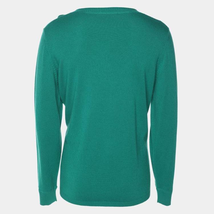 Pre Owned Marina Sport by Marina Rinaldi Green Silk Blend Sweater L