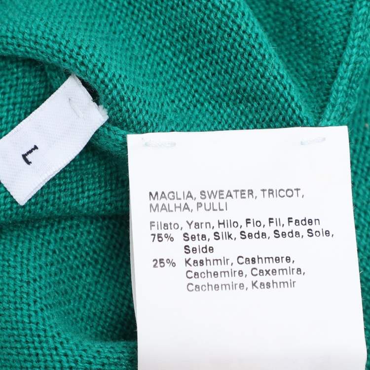 Pre Owned Marina Sport by Marina Rinaldi Green Silk Blend Sweater L