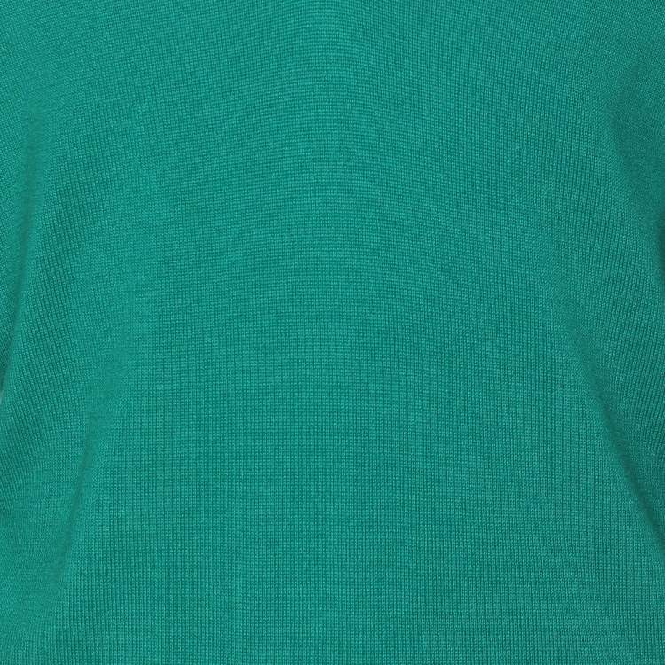 Pre Owned Marina Sport by Marina Rinaldi Green Silk Blend Sweater L