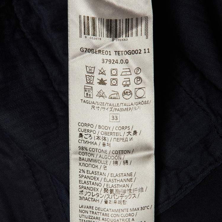 Pre Owned Eleventy Navy Blue Cotton Shorts L