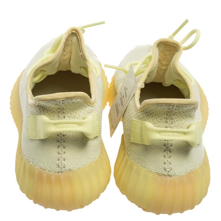 Pre Owned Yeezy x Adidas Pastel Green Knit Fabric Boost 350 V2 Sneakers Size 44