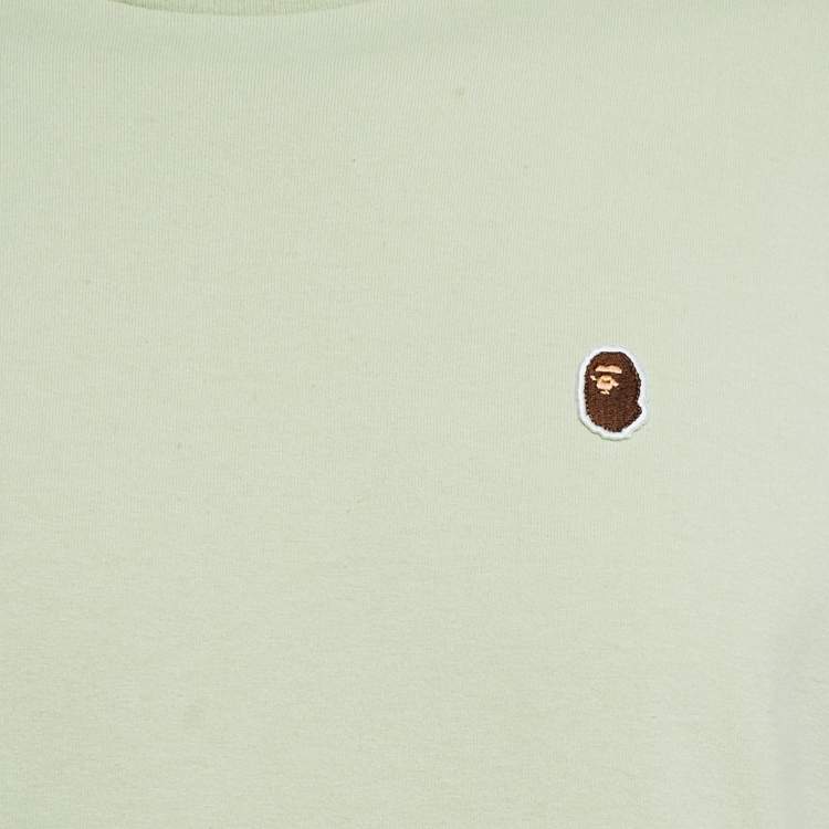 Pre Owned A Bathing Ape Green Cotton Crew Neck T-Shirt M