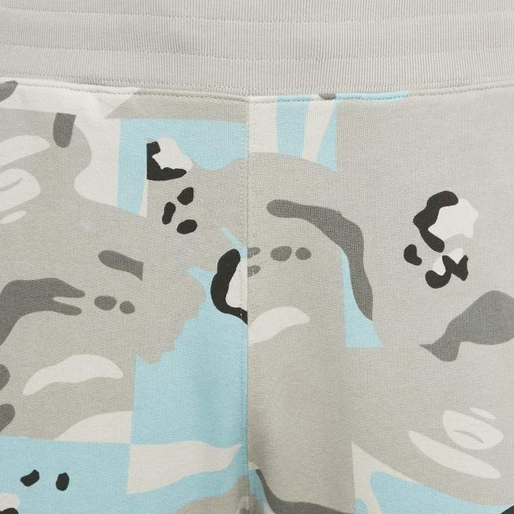 Pre Owned AAPE by A Bathing Ape Grey/Blue Camouflage Cotton Joggers M