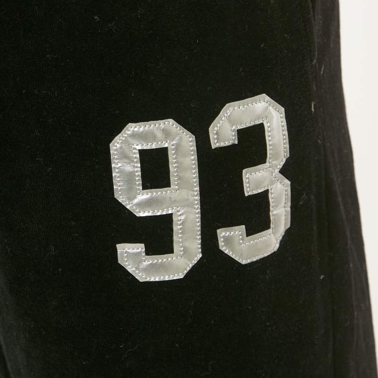 Pre Owned A Bathing Ape Black Velvet 93 Applique Sweatpants L 