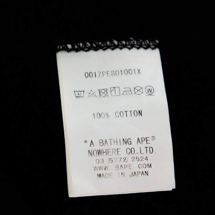 Pre Owned A Bathing Ape Black Cotton Knit Zip Front Shark Hoodie L 