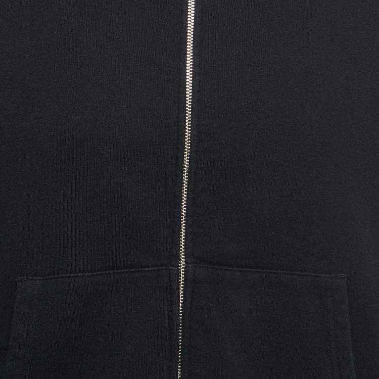 Pre Owned A Bathing Ape Black Cotton Knit Zip Front Shark Hoodie L 