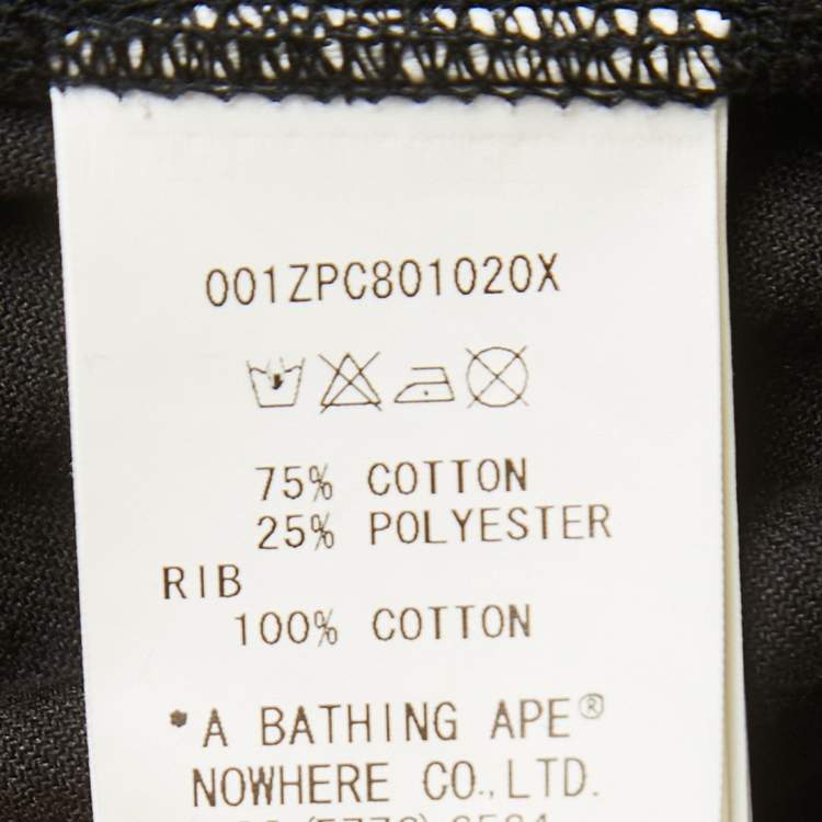 Pre Owned A Bathing Ape Black Velvet Shark Head Hood Zip Front Jacket XL