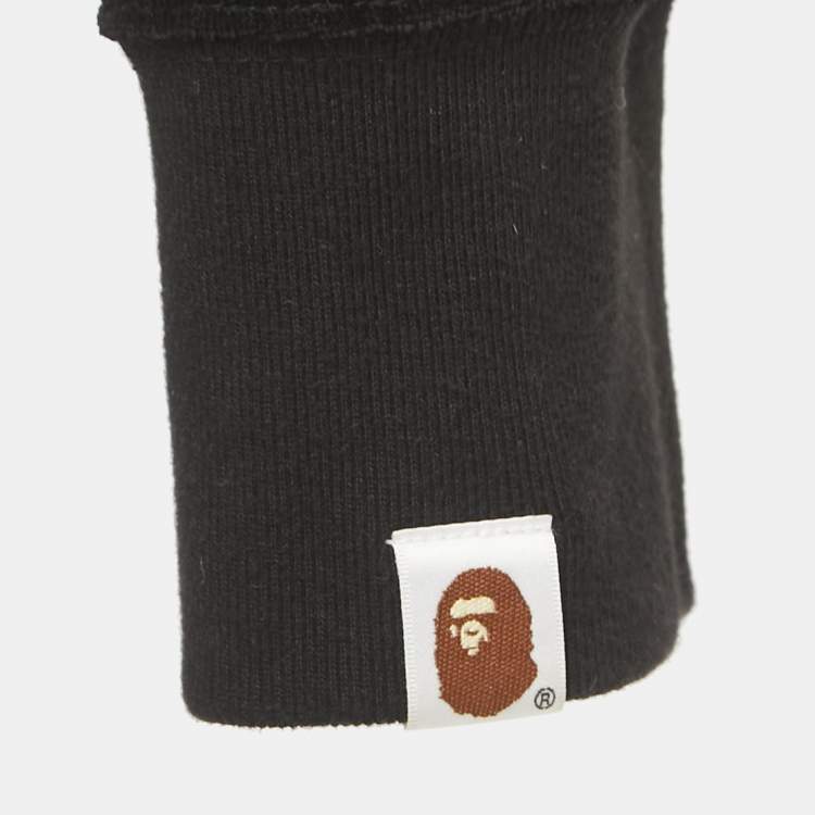 Pre Owned A Bathing Ape Black Velvet Shark Head Hood Zip Front Jacket XL