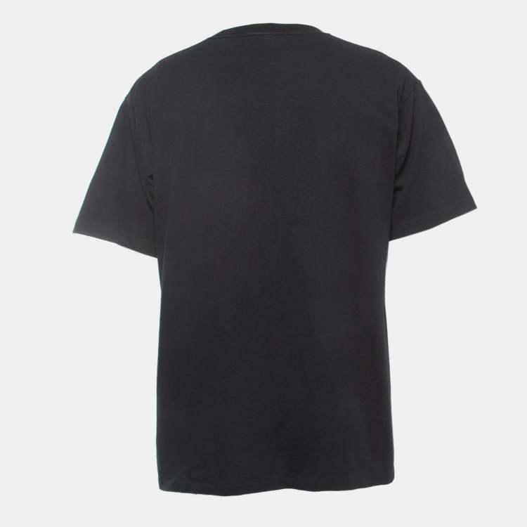 Pre Owned A Bathing Ape Black Shark Zip Print Cotton Crew Neck T-Shirt XL