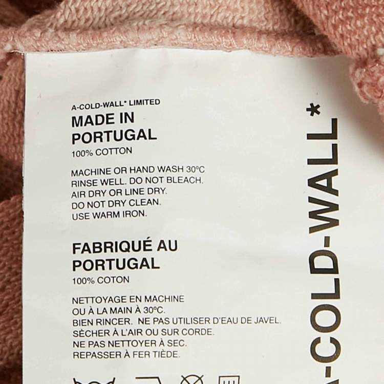 Pre Owned A Cold Wall Brown Washed Cotton Knit Zip-Up Hooded Jacket XL