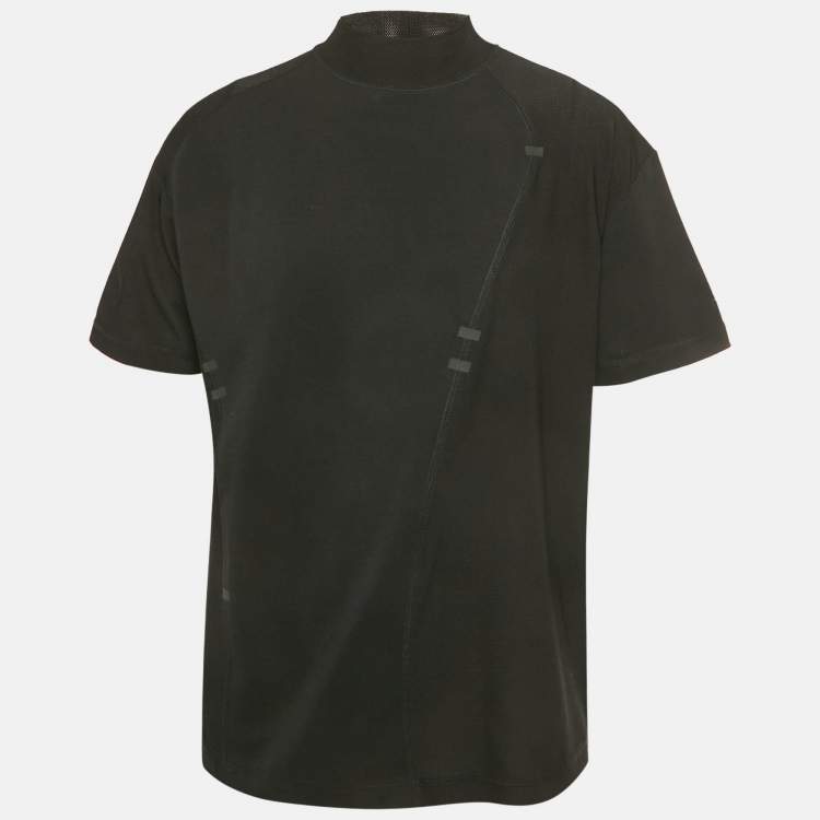 Pre Owned A Cold Wall Black Jersey and Mesh Mock Neck T-Shirt S