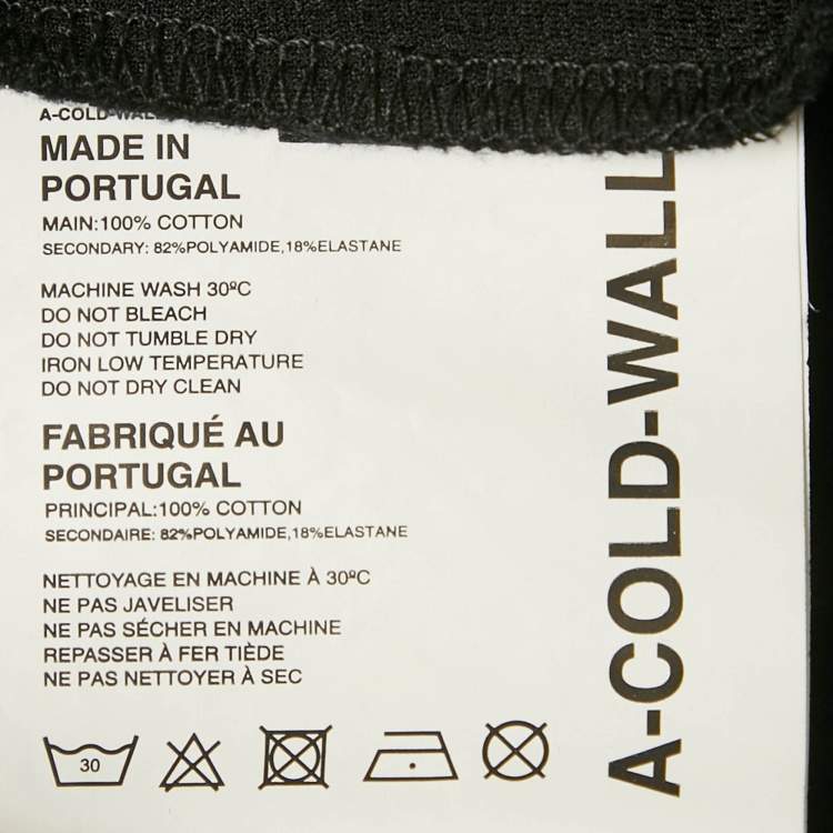 Pre Owned A Cold Wall Black Jersey and Mesh Mock Neck T-Shirt S