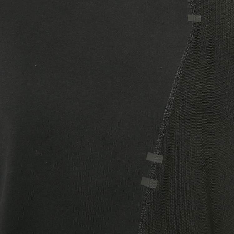 Pre Owned A Cold Wall Black Jersey and Mesh Mock Neck T-Shirt S