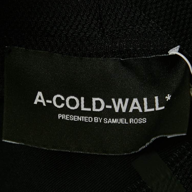 Pre Owned A Cold Wall Black Jersey and Mesh Mock Neck T-Shirt S