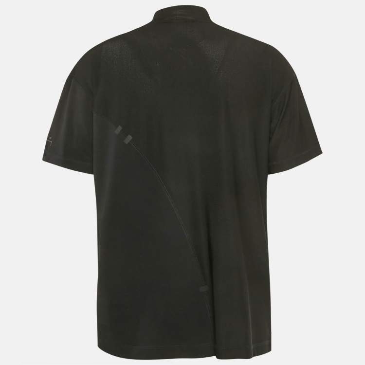 Pre Owned A Cold Wall Black Jersey and Mesh Mock Neck T-Shirt S