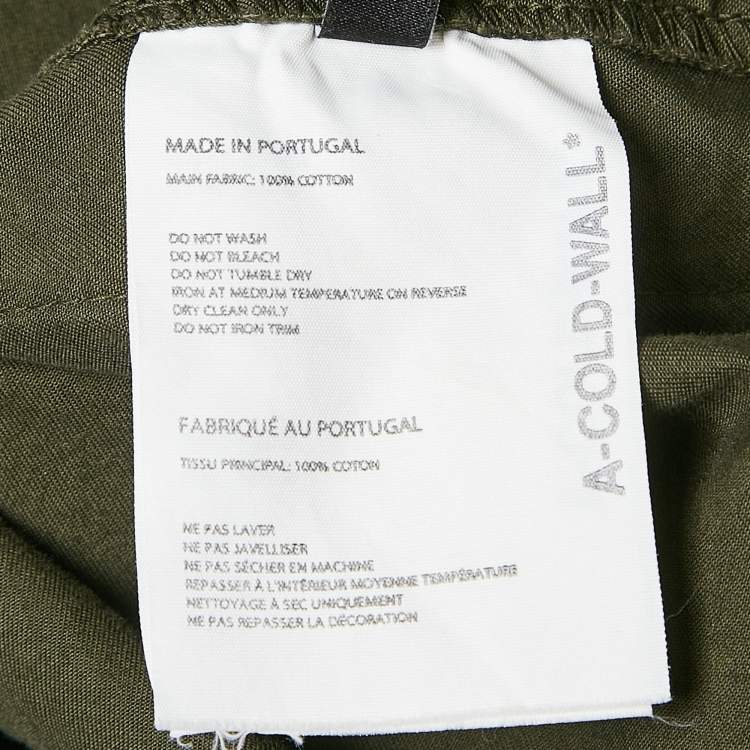 Pre Owned A Cold Wall Military Green Cotton Cargo Shirt M