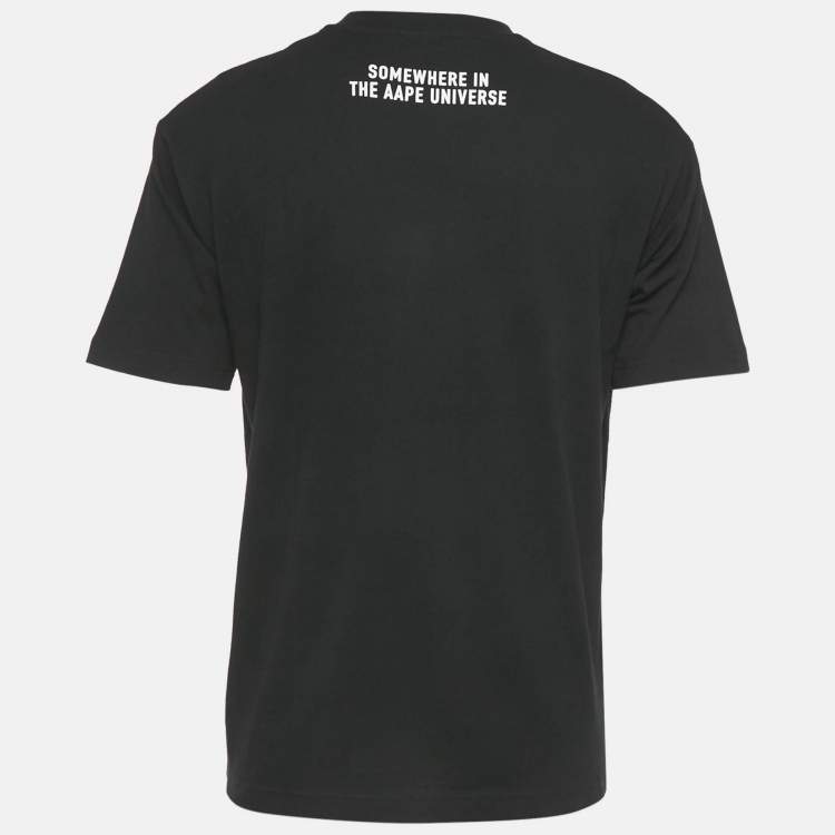 Pre Owned AApe by A Bathing Ape Black Jersey Apper Applique T-Shirt S