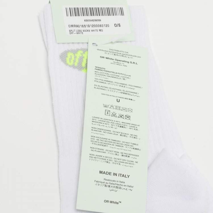 مملوكة مسبقًا Off White White Split Logo Cotton Socks One Size