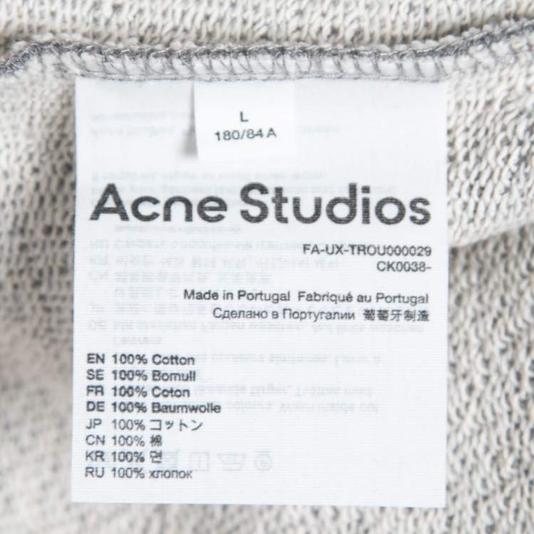 Pre Owned Acne Studios Grey Cotton Sweatpants L