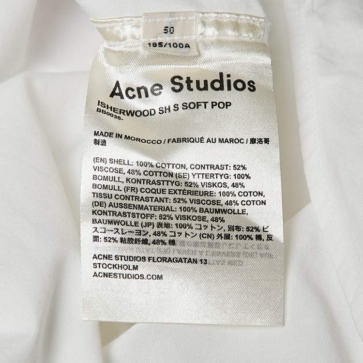 Pre Owned Acne Studios White Cotton Short Sleeve Shirt L