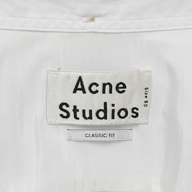 Pre Owned Acne Studios White Cotton Short Sleeve Shirt L