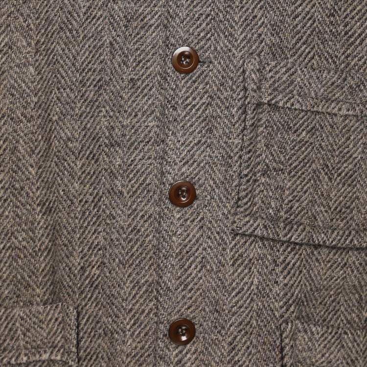 Pre Owned Acne Studios Grey Wool Blend Boxy Jacket M