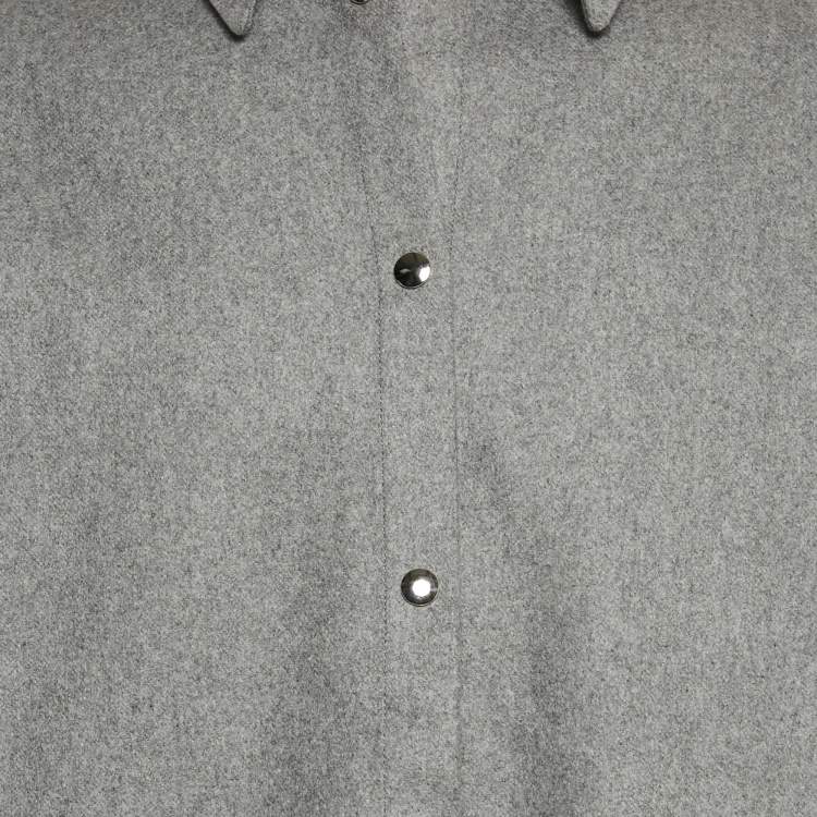 Pre Owned Acne Studios Grey Wool Blend Long Shirt and Pants Set L
