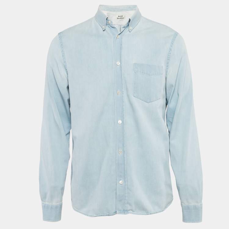 Pre Owned Acne Studios Blue Isherwood Denim Long Sleeve Shirt M