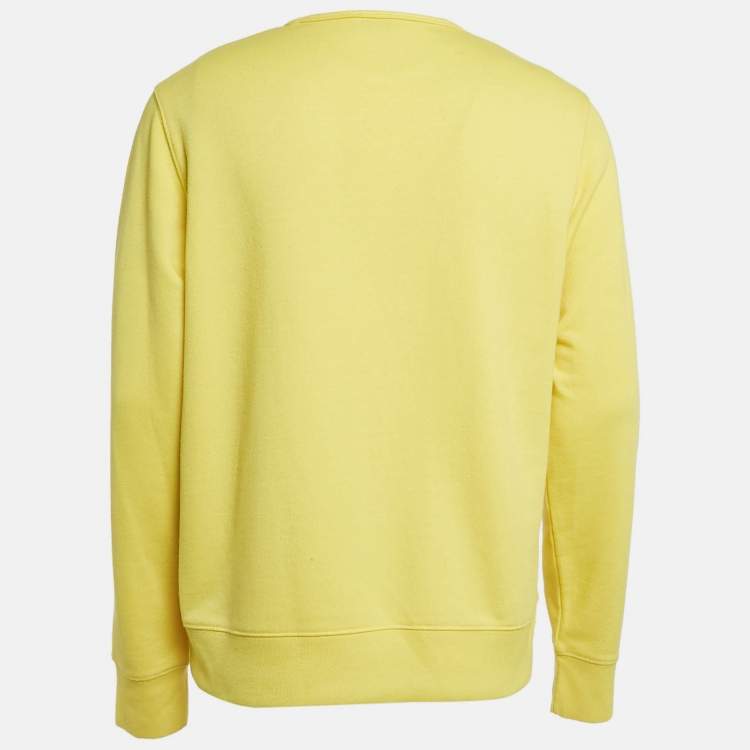 Pre Owned Acne Studios Yellow Knit Casey Crinkle Sweatshirt M