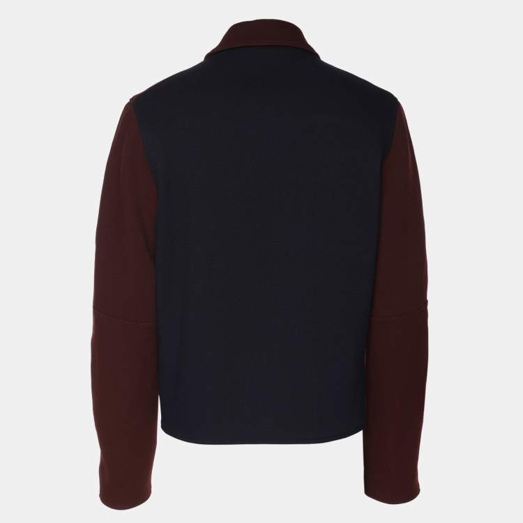 Pre Owned Acne Studios Burgundy/Blue Polyester Miles Paw Jacket S