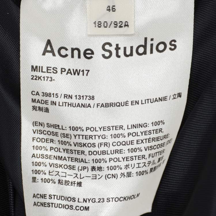 Pre Owned Acne Studios Burgundy/Blue Polyester Miles Paw Jacket S