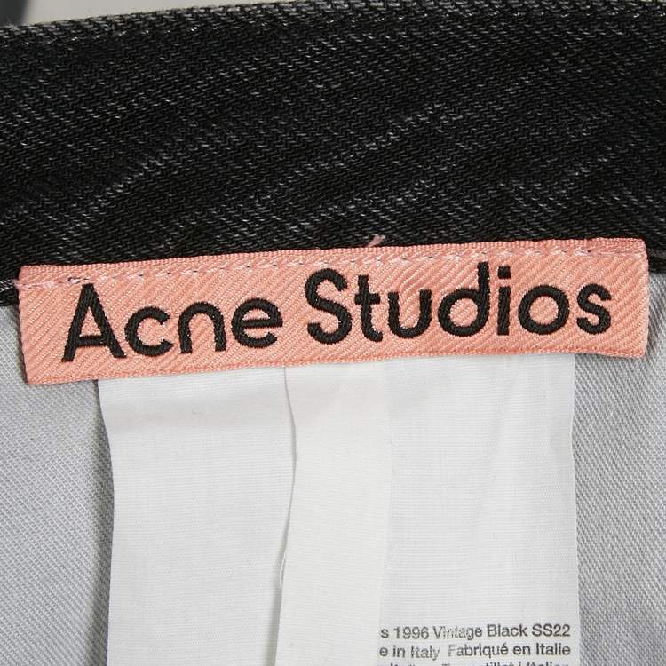 Pre Owned Acne Studios Black Denim 1996 Regular Fit Jeans L Waist 32"