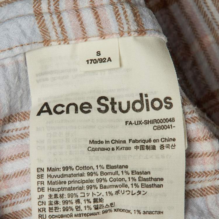 Pre Owned Acne Studios Blue Checkered Print Cotton Shirt S