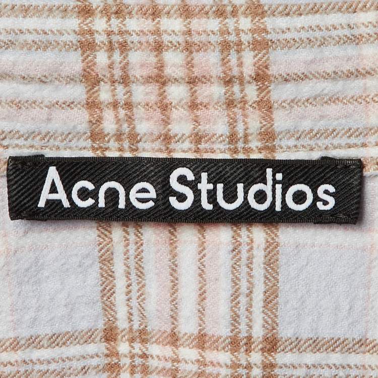 Pre Owned Acne Studios Blue Checkered Print Cotton Shirt S