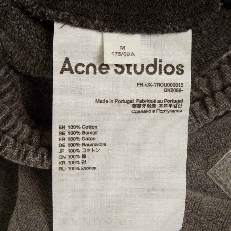 Pre Owned Acne Studios Grey Cotton Knit Sweatpants M