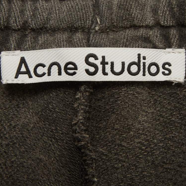 Pre Owned Acne Studios Grey Cotton Knit Sweatpants M